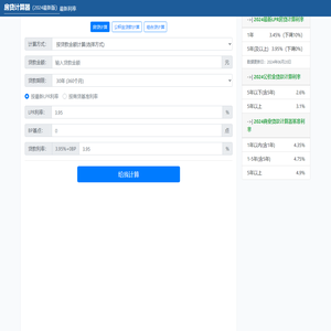 房贷计算器_贷款计算器_2024版最新利率房贷计算器贷款计算器